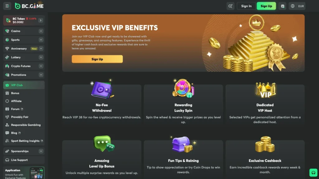 BC Game Casino Bonuses